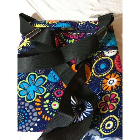 Bright Flower Multicolored Crossover Bag with 4 Zippered Pockets - Picture 8 of 8